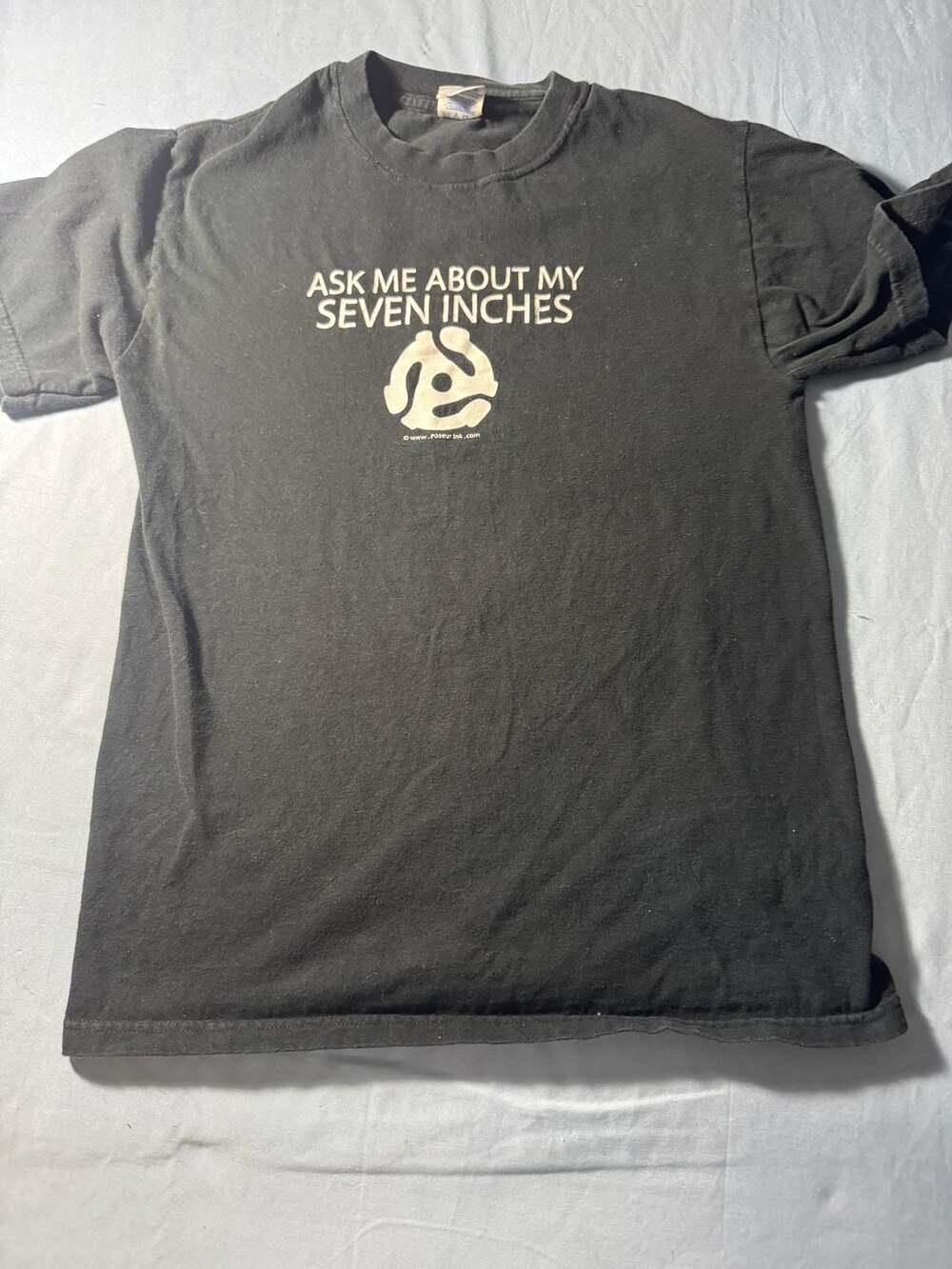 M&O Knits Ask Me About My Seven Inches T-Shirt Size S Black